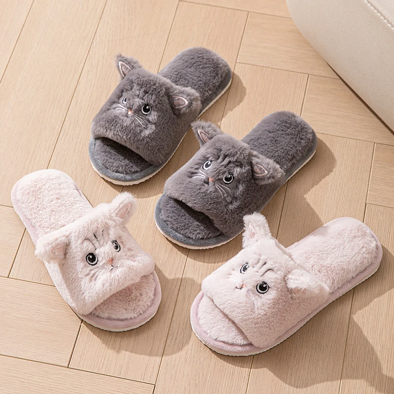 Cotton Fluffy Slippers Women Home Autumn Winter Cat Cartoon Designer Shoes Girls Cute Indoor Fuzzy Fur Slides Unisex Soft New
Cotton Fluffy Slippers Women Home Autumn Winter Cat Cartoon Designer Shoes Girls Cute Indoor Fuzzy Fur Slides Unisex Soft New