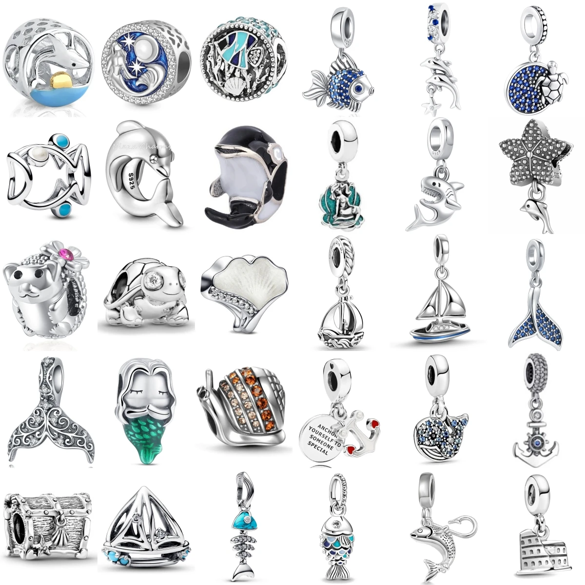 New Hot Sale Ocean Series Charms Mermaid Dolphin Sailing Boat Bead Fit Original Silver 925 Europeans Bracelet Women Jewelry Gift
New Hot Sale Ocean Series Charms Mermaid Dolphin Sailing Boat Bead Fit Original Silver 925 Europeans Bracelet Women Jewelry Gift
