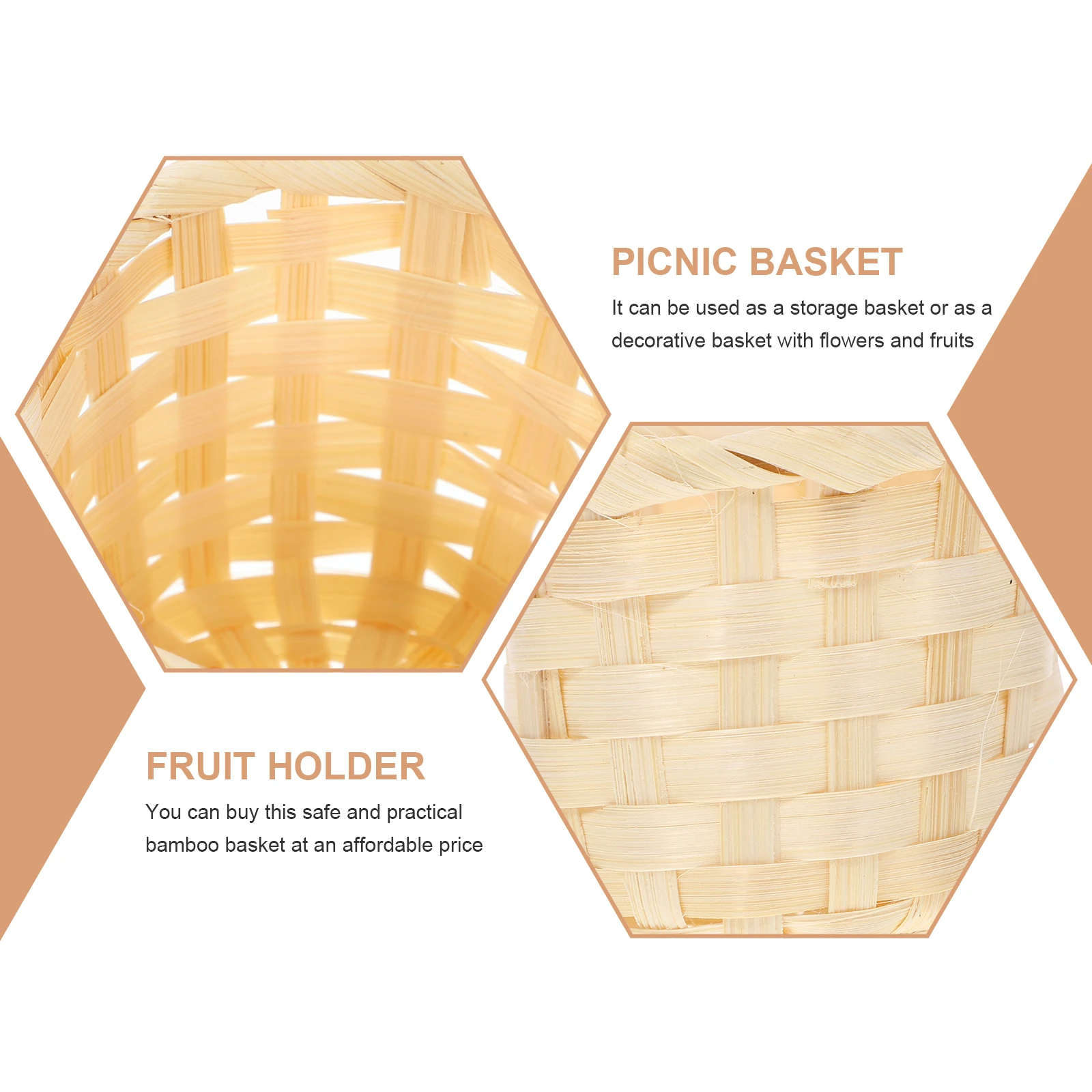 5pcs Woven Storage Picnic Weaving Basket Flower Container Tote Picnic Basket Fruit Flower Fruit Holder Reusable
5pcs Woven Storage Picnic Weaving Basket Flower Container Tote Picnic Basket Fruit Flower Fruit Holder Reusable