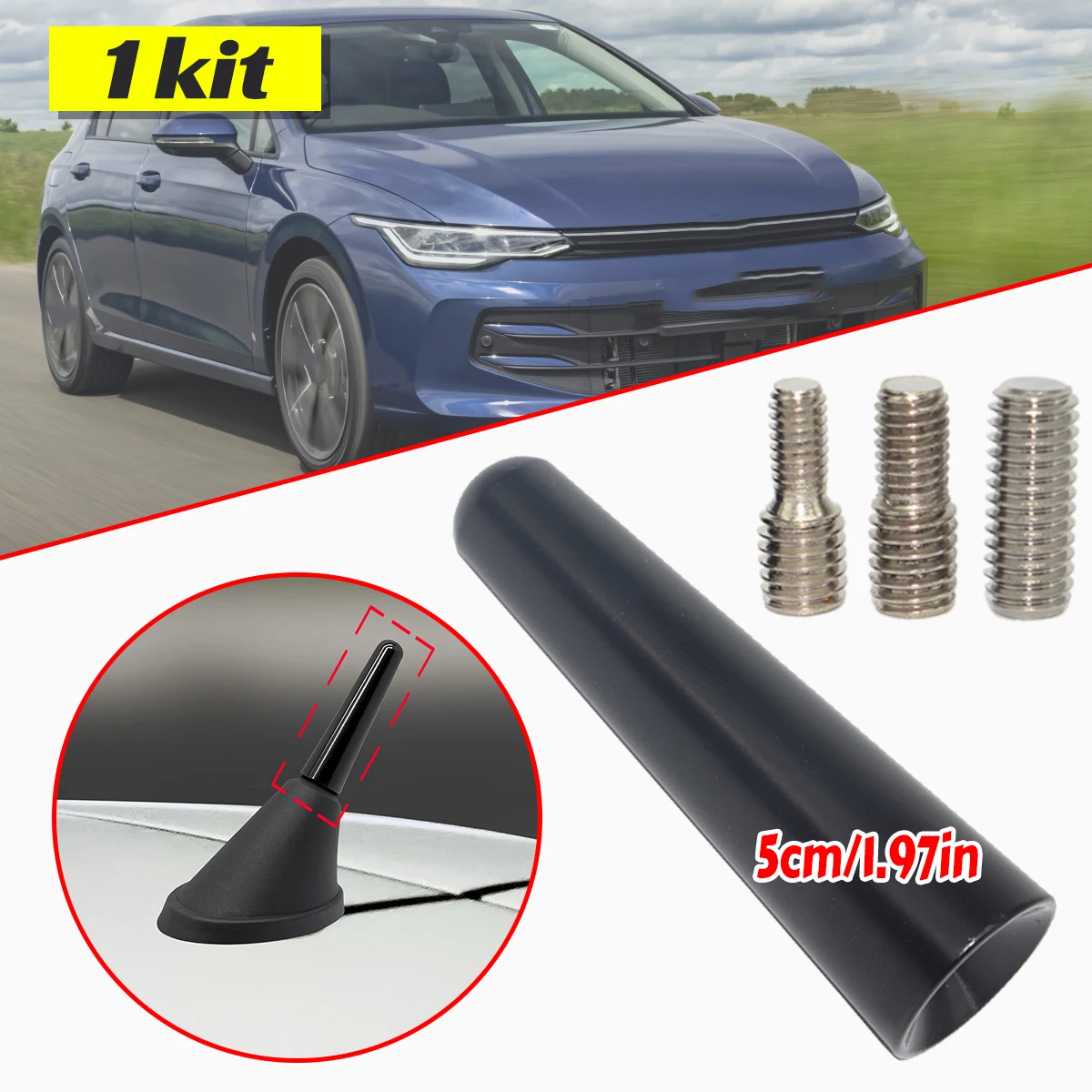 Universal AM/FM Bee Sting Stubby Aerial Mast Antenna Radio Roof Mount Sport Short Rod 5cm/1.97in Replace Repair Kit Accessories
Universal AM/FM Bee Sting Stubby Aerial Mast Antenna Radio Roof Mount Sport Short Rod 5cm/1.97in Replace Repair Kit Accessories