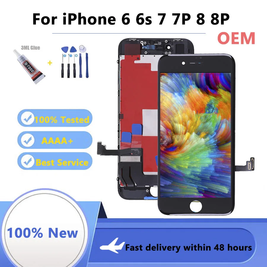 OEM 100% протестированный ЖК-дисплей для iPhone 6 6S 7 8P 7P 8, сенсорный экран с оригинальной сборкой, замена, хороший 3D сенсорный дигитайзер
OEM 100% протестированный ЖК-дисплей для iPhone 6 6S 7 8P 7P 8, сенсорный экран с оригинальной сборкой, замена, хороший 3D сенсорный дигитайзер