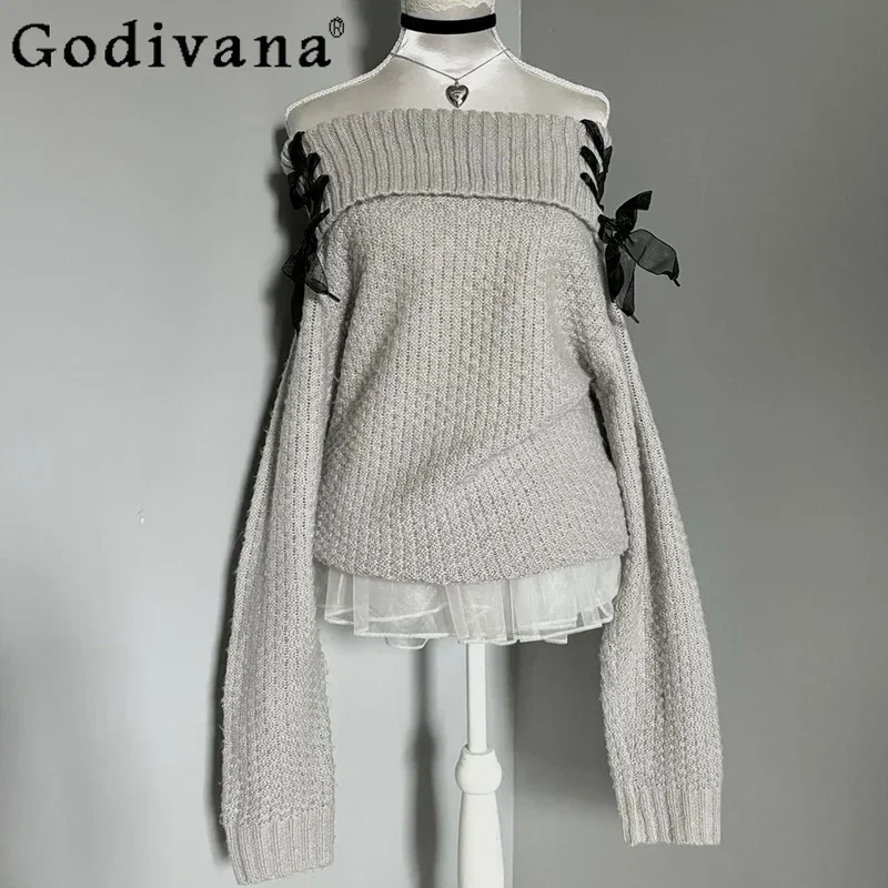 Original Design Grey Strap Off-Shoulder Sweater Women's Loose Casual Sweater Knitwear Top Pullovers Clothes Autumn and Winter
Original Design Grey Strap Off-Shoulder Sweater Women's Loose Casual Sweater Knitwear Top Pullovers Clothes Autumn and Winter