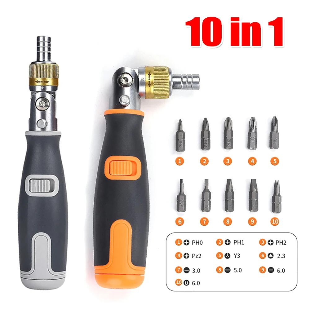 10 In 1 Precision Ratchet Screwdriver Drill Set S2 Alloy Steel Multi-Angle Adjustable Household Ratchet Screwdriver Hand Tools
10 In 1 Precision Ratchet Screwdriver Drill Set S2 Alloy Steel Multi-Angle Adjustable Household Ratchet Screwdriver Hand Tools