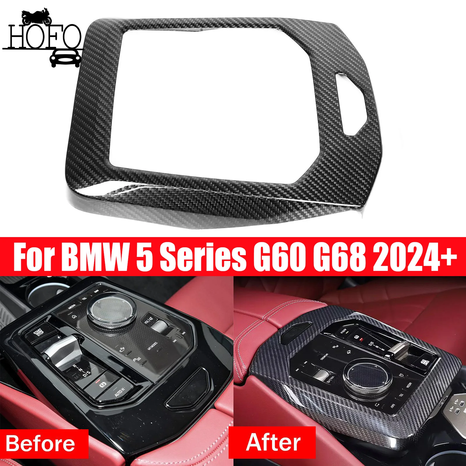 Left Hand Drive For BMW 5 Series G60 G68 2024-2025 Carbon Fiber Center Console Gear Shift Panel Trim Cover 
Left Hand Drive For BMW 5 Series G60 G68 2024-2025 Carbon Fiber Center Console Gear Shift Panel Trim Cover