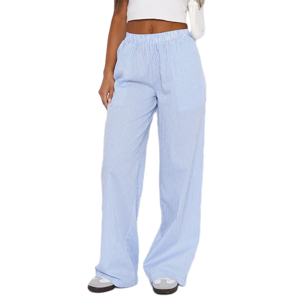 Female Pants High-Waisted Loose Non Stretch Polyester Regular Striped Striped Wide-Leg Casual Street Comfortable
Female Pants High-Waisted Loose Non Stretch Polyester Regular Striped Striped Wide-Leg Casual Street Comfortable