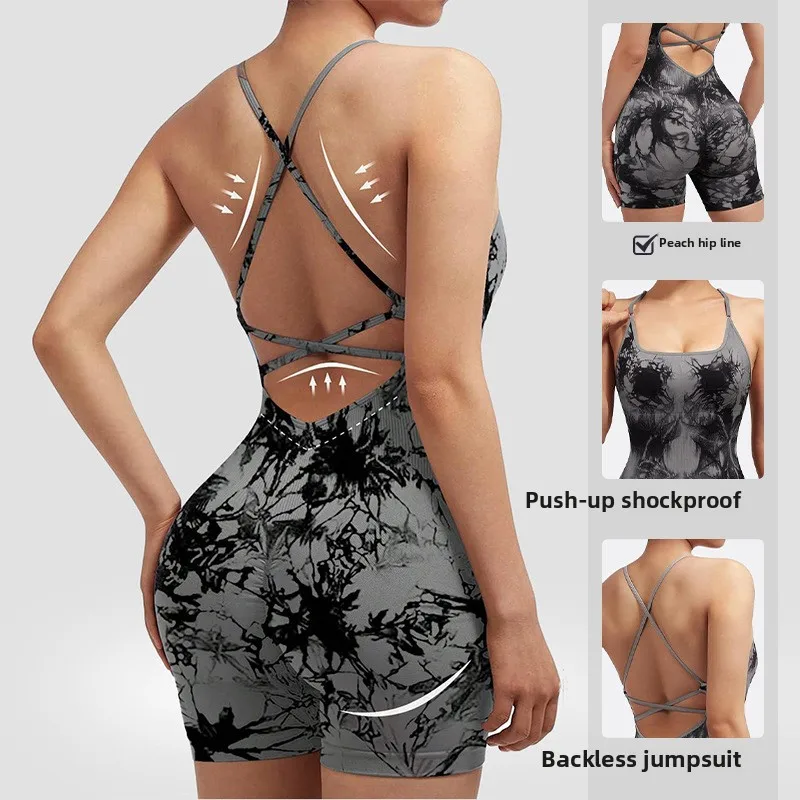 Latest Seamless Yoga Jumpsuit Shaping High Stretch Yoga Suit Cross Vest Shoulder Strap Adjustable Sexy Yoga Jumpsuit Shorts
Latest Seamless Yoga Jumpsuit Shaping High Stretch Yoga Suit Cross Vest Shoulder Strap Adjustable Sexy Yoga Jumpsuit Shorts