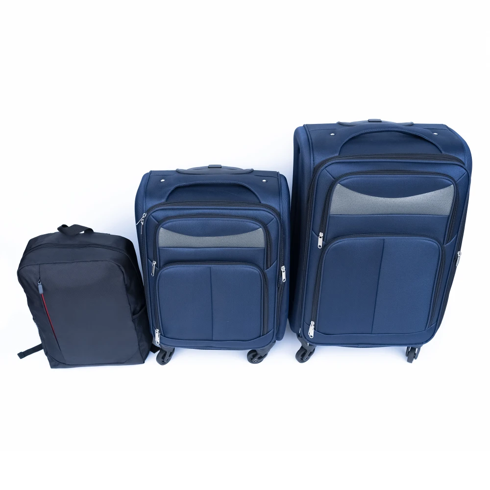 Blue 20+24" Oxford Cloth Softside Luggage Set with Backpack Trolley Case No Combination Lock Universal Wheels
Blue 20+24" Oxford Cloth Softside Luggage Set with Backpack Trolley Case No Combination Lock Universal Wheels