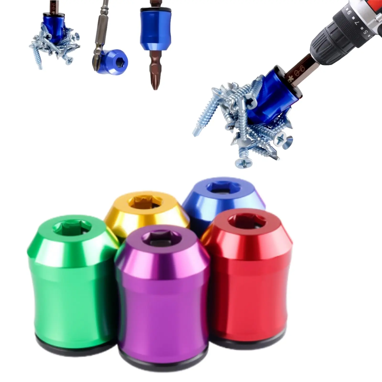 Strong Magnetic Screw Rings Magnetized Ring for Screwdriver Bits Aluminum Alloy 1/4 Inch Shank Magnetic Magnetizer Tool DIY
Strong Magnetic Screw Rings Magnetized Ring for Screwdriver Bits Aluminum Alloy 1/4 Inch Shank Magnetic Magnetizer Tool DIY