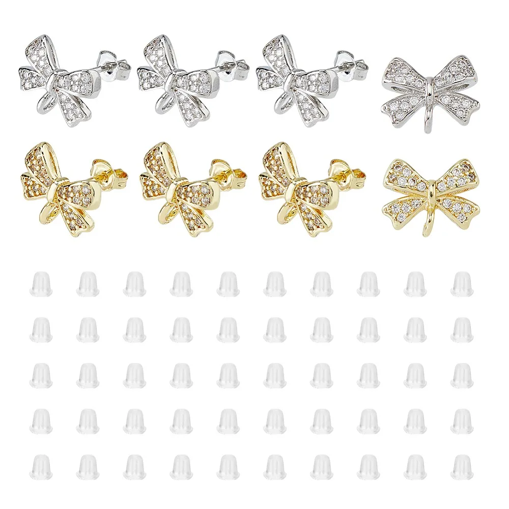 Rack Plating Brass Cubic Zirconia Stud Earring Findings with Plastic Ear Nuts Lead Free Cadmium Free Long-Lasting Plated Bowknot
Rack Plating Brass Cubic Zirconia Stud Earring Findings with Plastic Ear Nuts Lead Free Cadmium Free Long-Lasting Plated Bowknot