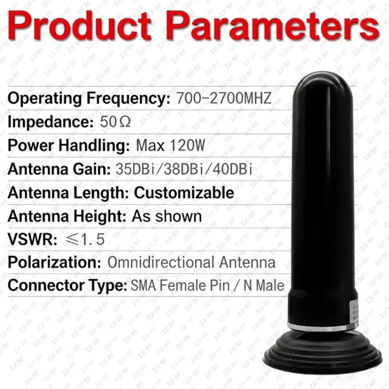 Всенаправленная автомобильная антенна XLS-35 с высоким коэффициентом усиления для GSM 3G 4G LTE, на присоске, с разъемом SMA (внутренний штырь)
Всенаправленная автомобильная антенна XLS-35 с высоким коэффициентом усиления для GSM 3G 4G LTE, на присоске, с разъемом SMA (внутренний штырь)