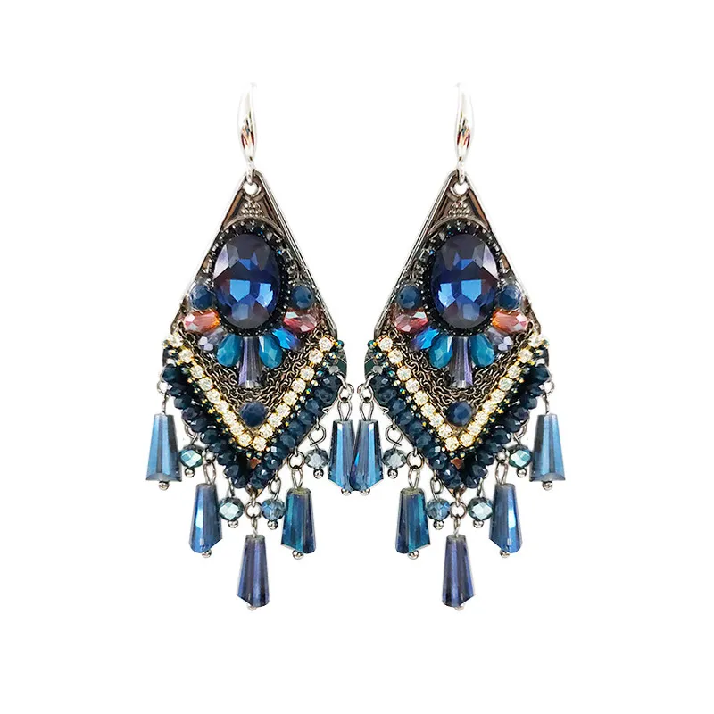 Серьги в стиле ретро, темно-синий дизайн, серьги премиум-класса, этнический стиль, серьги с бахромой.
Серьги в стиле ретро, темно-синий дизайн, серьги премиум-класса, этнический стиль, серьги с бахромой.