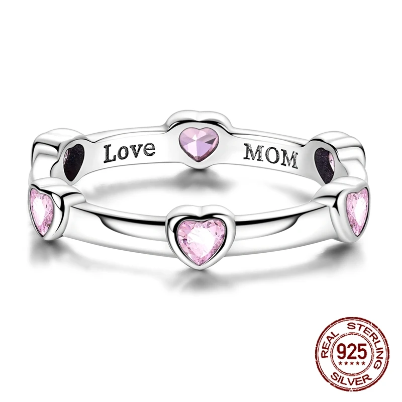 "Love Mom" Pink Heart Band Ring 925 Sterling Silver Pink CZ Mother's Day Love Jewelry Hypoallergenic Gift for Mom
"Love Mom" Pink Heart Band Ring 925 Sterling Silver Pink CZ Mother's Day Love Jewelry Hypoallergenic Gift for Mom
