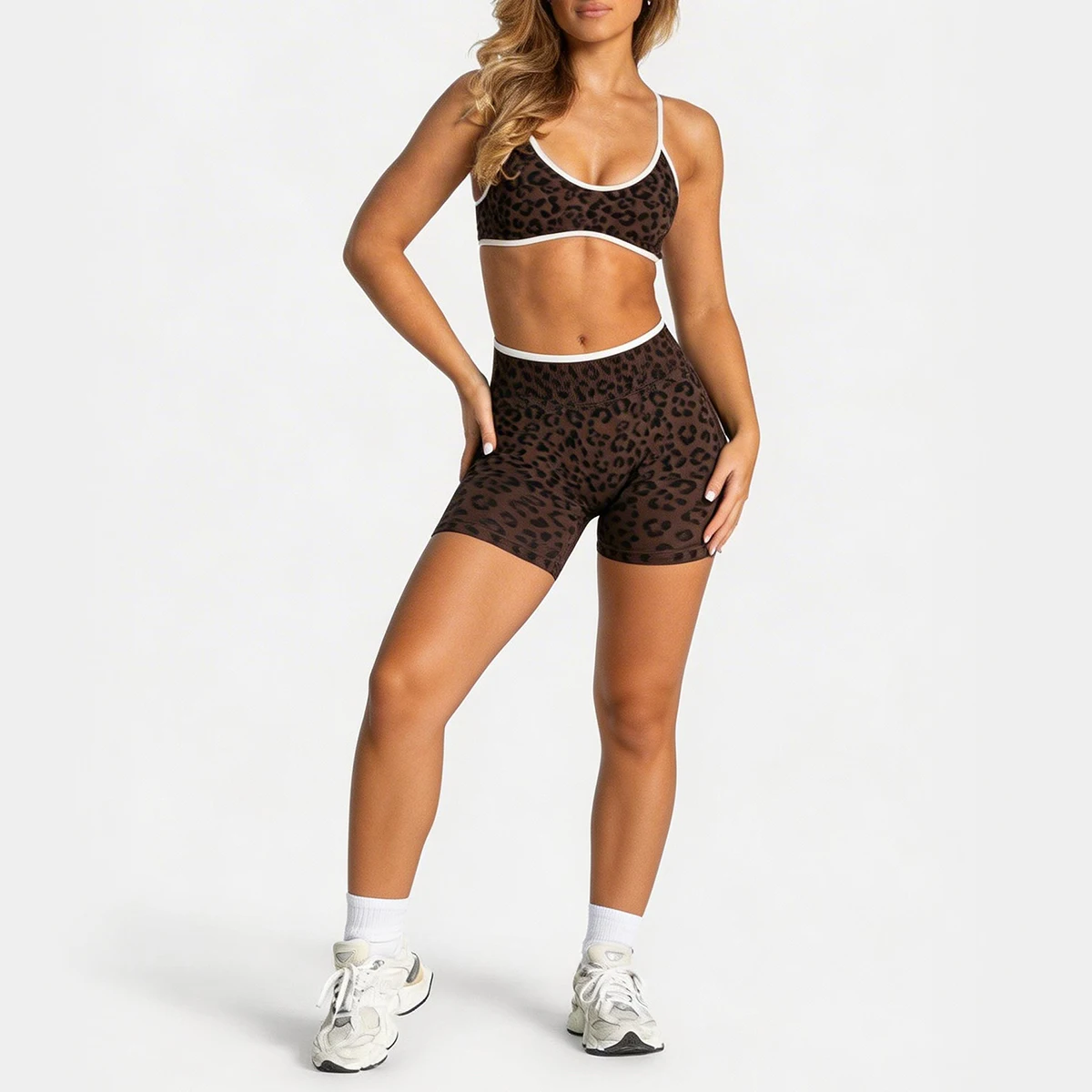 Women's Leopard Print Sports Bra & Shorts Yoga Set Workout Activewear Gym Suit
Women's Leopard Print Sports Bra & Shorts Yoga Set Workout Activewear Gym Suit