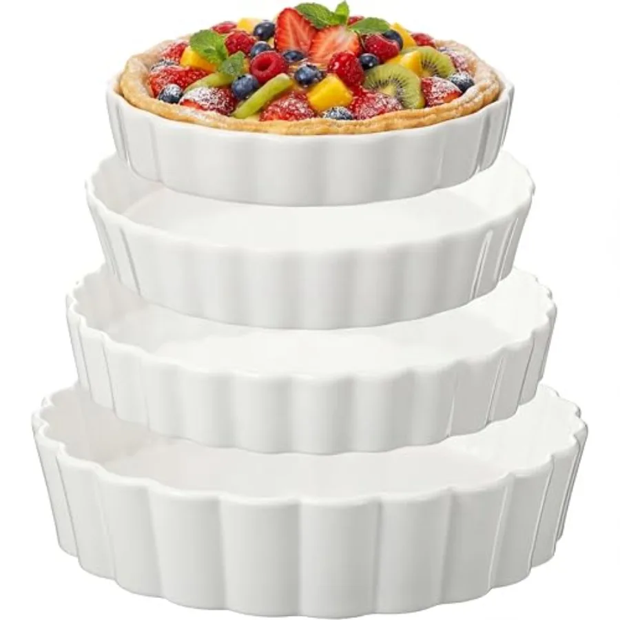 4 Packs Ceramic Pie Pan Set 6"/7"/9"/11" Deep Pie Plate Round Baking Dish Quiche Baking Dish Bakeware Tart Molds Oven Safe for
4 Packs Ceramic Pie Pan Set 6"/7"/9"/11" Deep Pie Plate Round Baking Dish Quiche Baking Dish Bakeware Tart Molds Oven Safe for