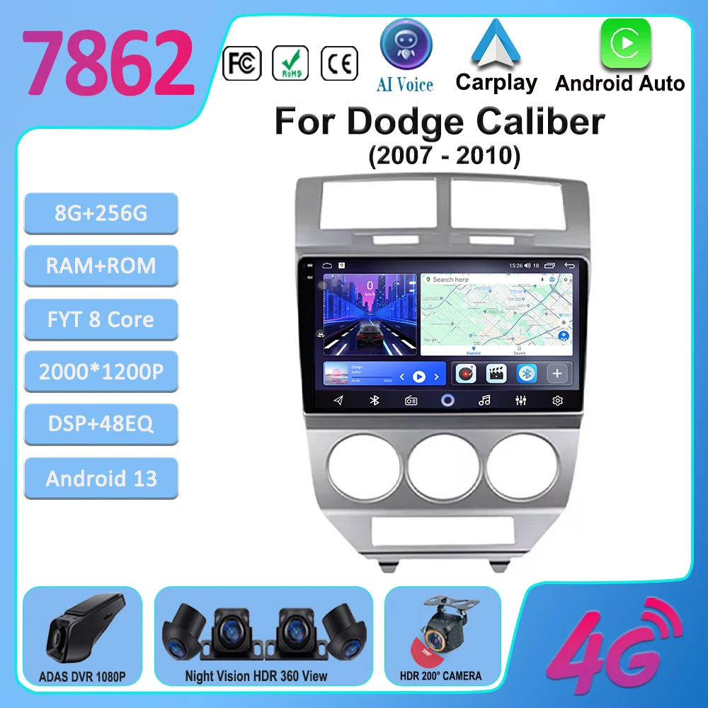 Car Radio For Dodge Caliber 2007 - 2010 Navigation GPS Carplay Stereo Android Screen Bluetooth Multimedia Player 5G Wifi No 2din
Car Radio For Dodge Caliber 2007 - 2010 Navigation GPS Carplay Stereo Android Screen Bluetooth Multimedia Player 5G Wifi No 2din