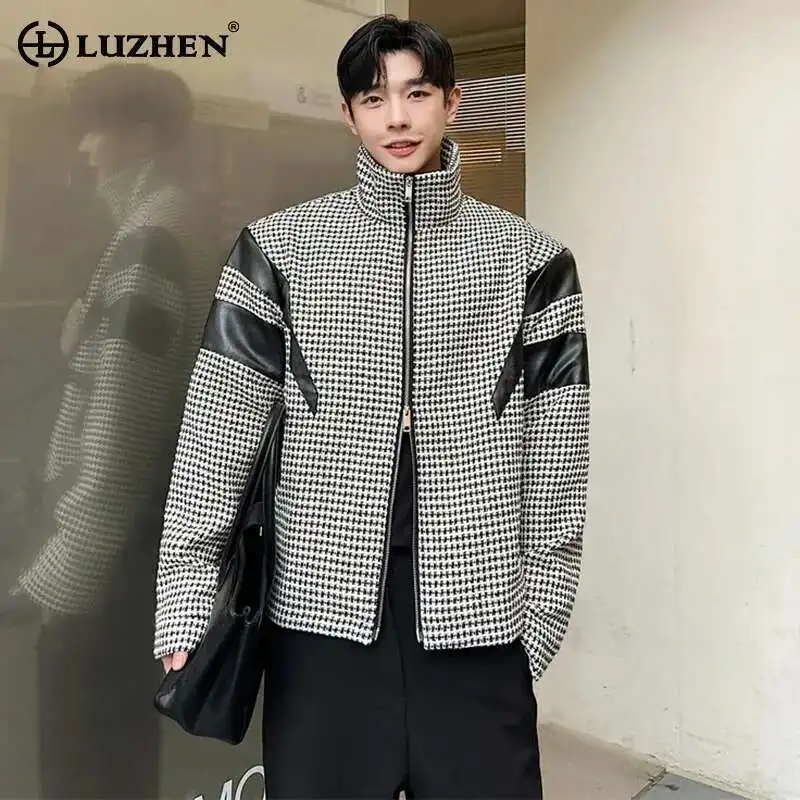 LUZHEN Trendy Plaid Jacket Men's Splicing Leather 2025 Design Casual Coat New High Street Fashion Elegant Korean Clothes LZ9257
LUZHEN Trendy Plaid Jacket Men's Splicing Leather 2025 Design Casual Coat New High Street Fashion Elegant Korean Clothes LZ9257