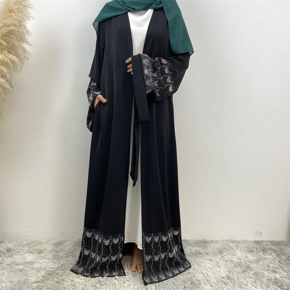 Ramadan Eid Diamonds Abayas for Women Muslim Dress Dubai Open Abaya Kaftan Caftan Marocain Femme Islam Jalabiya Vestidos
Ramadan Eid Diamonds Abayas for Women Muslim Dress Dubai Open Abaya Kaftan Caftan Marocain Femme Islam Jalabiya Vestidos
