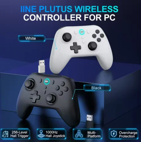 IINE L983 PLUTUS WIRELESS CONTROLLER for PC with 256-LevelHall Trigge rwith 1000Hz Hall Joystick with Overcharge Protection
IINE L983 PLUTUS WIRELESS CONTROLLER for PC with 256-LevelHall Trigge rwith 1000Hz Hall Joystick with Overcharge Protection