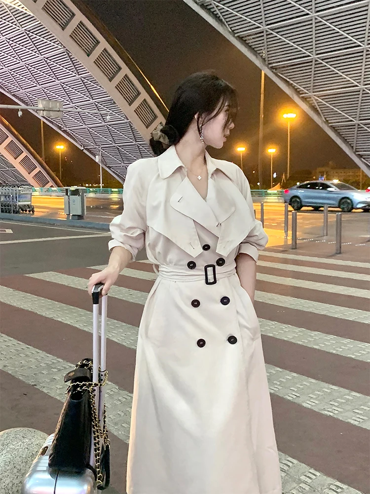 Loqian Oulu White Long Coat Korean Style Loose Fit Waist-Cinching Windbreaker Commute Fashion High Waist Belted Spring Autumn
Loqian Oulu White Long Coat Korean Style Loose Fit Waist-Cinching Windbreaker Commute Fashion High Waist Belted Spring Autumn