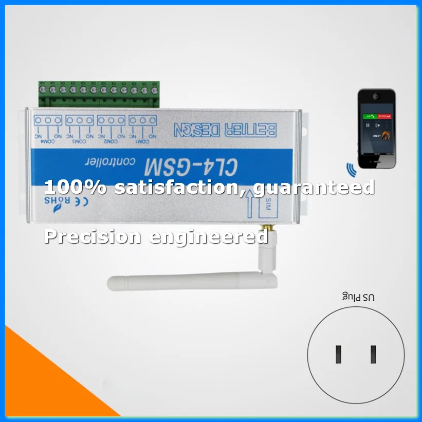4 Channel Relay CL4-GSM SMS GSM APP Wireless Controller GSM Receiver and Switch Gate/Door Opener-A23R
4 Channel Relay CL4-GSM SMS GSM APP Wireless Controller GSM Receiver and Switch Gate/Door Opener-A23R
