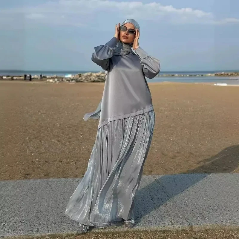 Women's Dress Fashionable High-end Middle East Dubai Long Sleeved Top Patchwork New Style
Women's Dress Fashionable High-end Middle East Dubai Long Sleeved Top Patchwork New Style