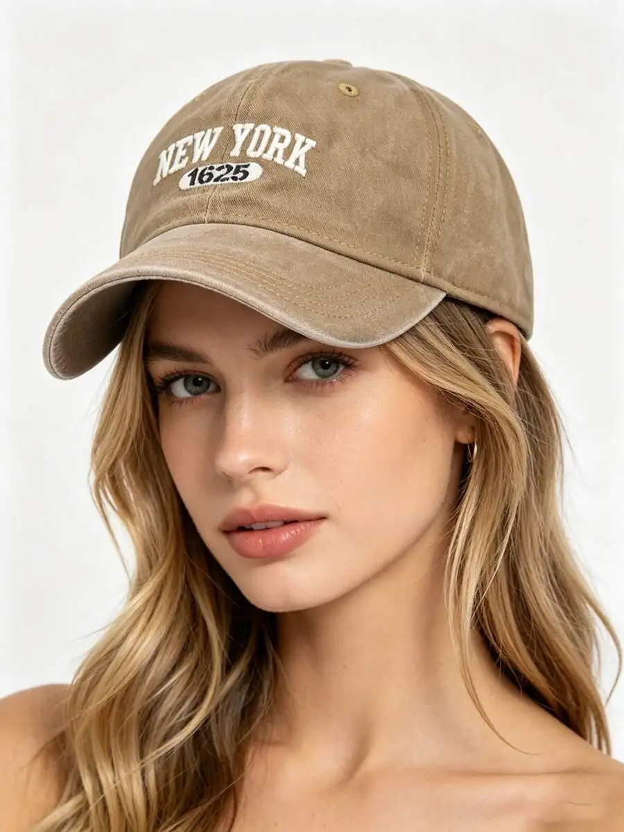 Washed Vintage Baseball Cap With New York 1625 Letter Embroidery For Women Daily Outdoor Wear
Washed Vintage Baseball Cap With New York 1625 Letter Embroidery For Women Daily Outdoor Wear