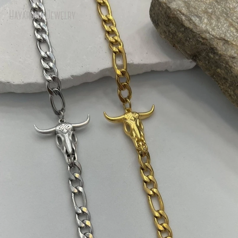 10Pcs Stainless Steel Bull Skull Buffalo Taurus Birthstone Gift Couples Bracelet Longhorn Boho Tribe Jewelry
10Pcs Stainless Steel Bull Skull Buffalo Taurus Birthstone Gift Couples Bracelet Longhorn Boho Tribe Jewelry