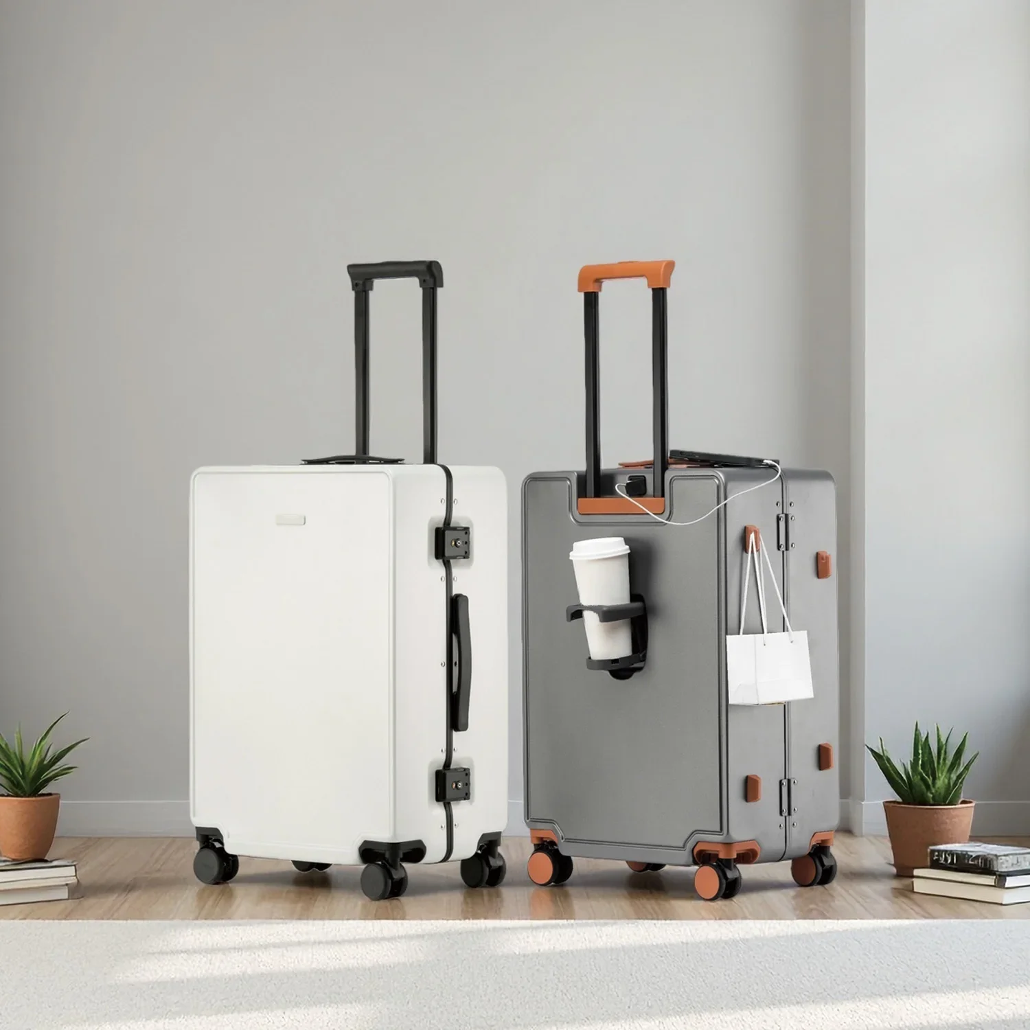 Multifunctional Suitcase Aluminum Alloy Frame Luggage PC Material Cup Holder USB Charging Interface TSA Customs Lock 20"24"26"
Multifunctional Suitcase Aluminum Alloy Frame Luggage PC Material Cup Holder USB Charging Interface TSA Customs Lock 20"24"26"