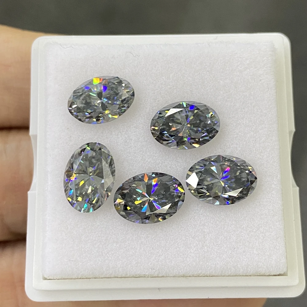 Meisidian 10x12mm 6cts Grey Oval Shape Moissanite 7x9mm 2cts VVS1 Gray Synthetic Diamond Stone
Meisidian 10x12mm 6cts Grey Oval Shape Moissanite 7x9mm 2cts VVS1 Gray Synthetic Diamond Stone