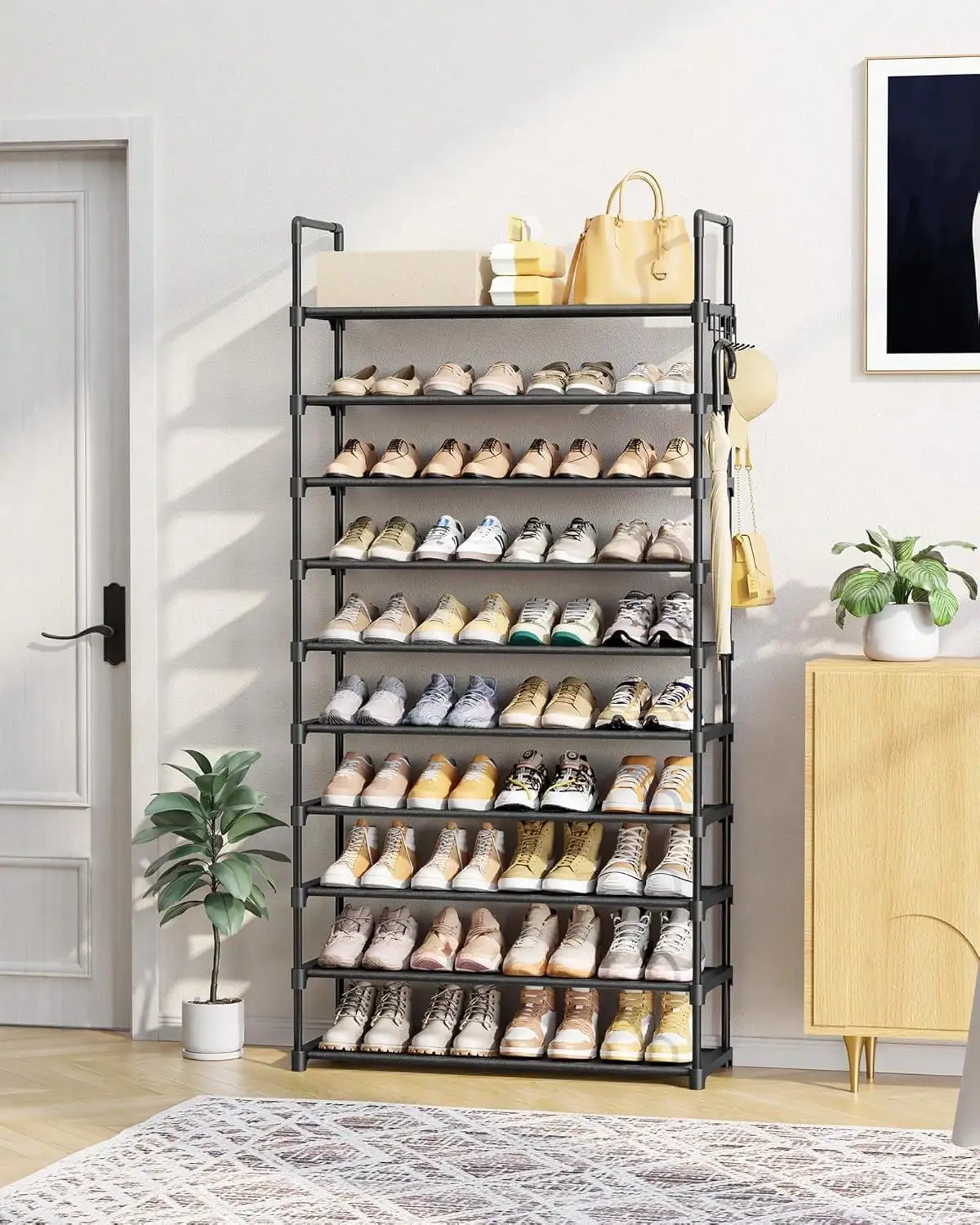 Shoe Rack For Closet - 10-Tier Shoe Organizer With Hook Rack, Large-Capacity & Space-Saving Storage Shelf For Entryway, Bedroom,
Shoe Rack For Closet - 10-Tier Shoe Organizer With Hook Rack, Large-Capacity & Space-Saving Storage Shelf For Entryway, Bedroom,