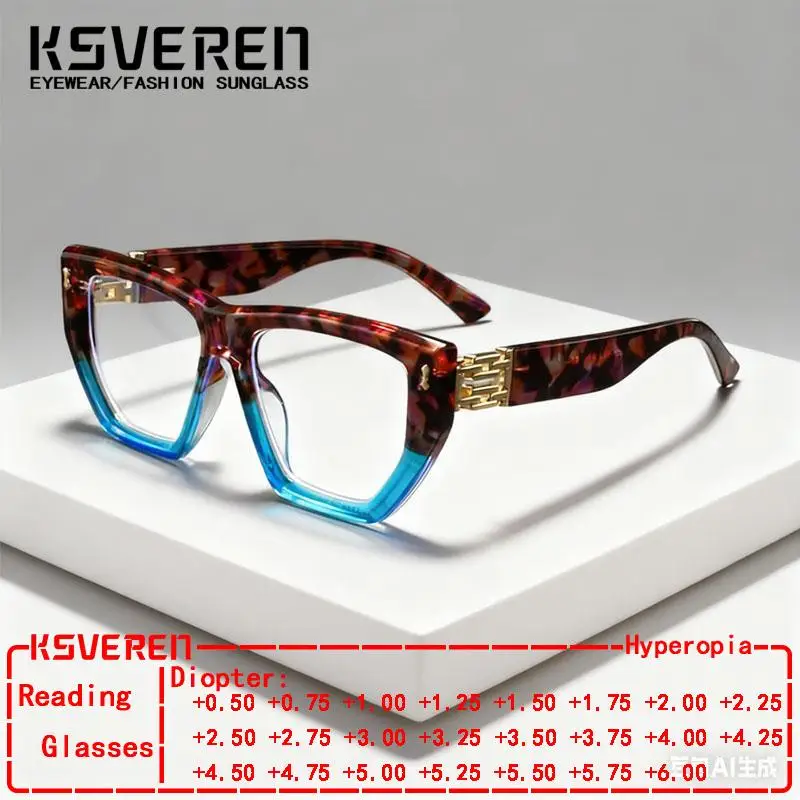 Очки для чтения с защитой от синего света «кошачий глаз» для женщин, дизайнерские оптические очки по рецепту, женские очки для пресбиопии с увеличением
Очки для чтения с защитой от синего света «кошачий глаз» для женщин, дизайнерские оптические очки по рецепту, женские очки для пресбиопии с увеличением