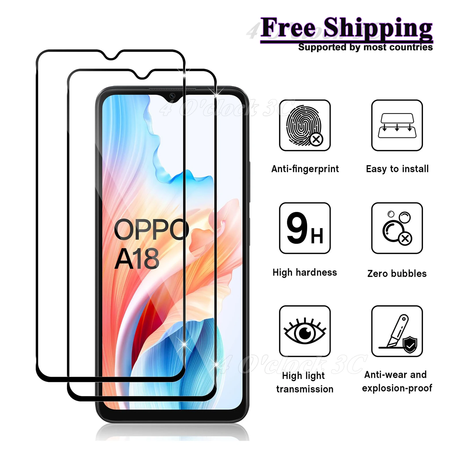 For OPPO A18 6.56 inch Screen Protector Tempered Glass Crystal Mica 9H HD Clear Transparent
For OPPO A18 6.56 inch Screen Protector Tempered Glass Crystal Mica 9H HD Clear Transparent