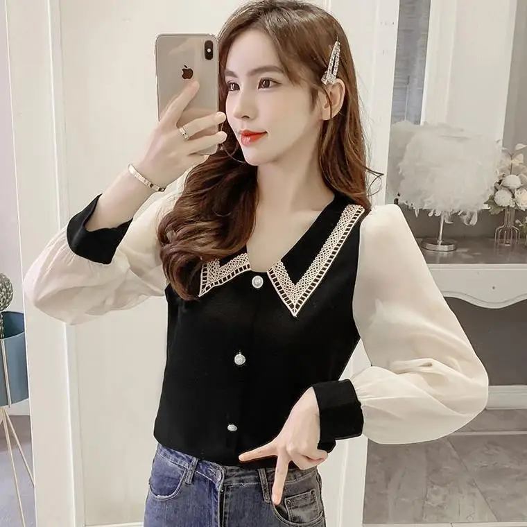 Chiffon Shirt for Women 2025 Spring and Autumn New Style Versatile Top Doll Collar Long Sleeves
Chiffon Shirt for Women 2025 Spring and Autumn New Style Versatile Top Doll Collar Long Sleeves