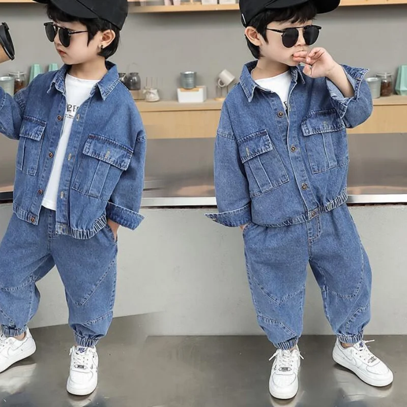Boys Spring Denim Two Piece Outfit Set 2026 New Stylish Handsome Children Fashion Streetwear Trendy Cool Autumn Season Clothing
Boys Spring Denim Two Piece Outfit Set 2026 New Stylish Handsome Children Fashion Streetwear Trendy Cool Autumn Season Clothing