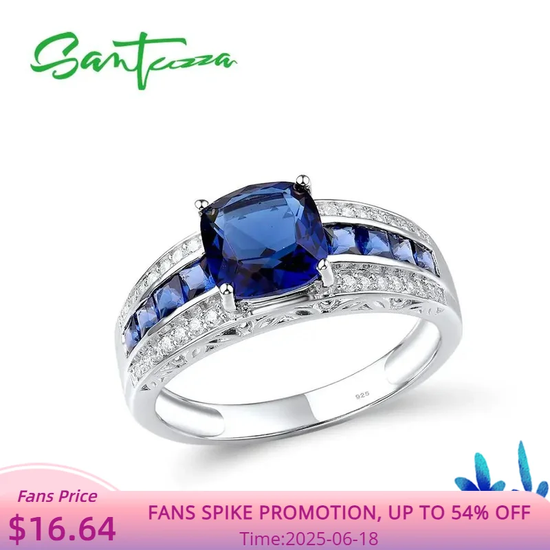 SANTUZZA Silver Rings For Women Pure 925 Sterling Silver Glamorous Blue Cushion Stone Wedding Accessories Fine Jewelry
SANTUZZA Silver Rings For Women Pure 925 Sterling Silver Glamorous Blue Cushion Stone Wedding Accessories Fine Jewelry