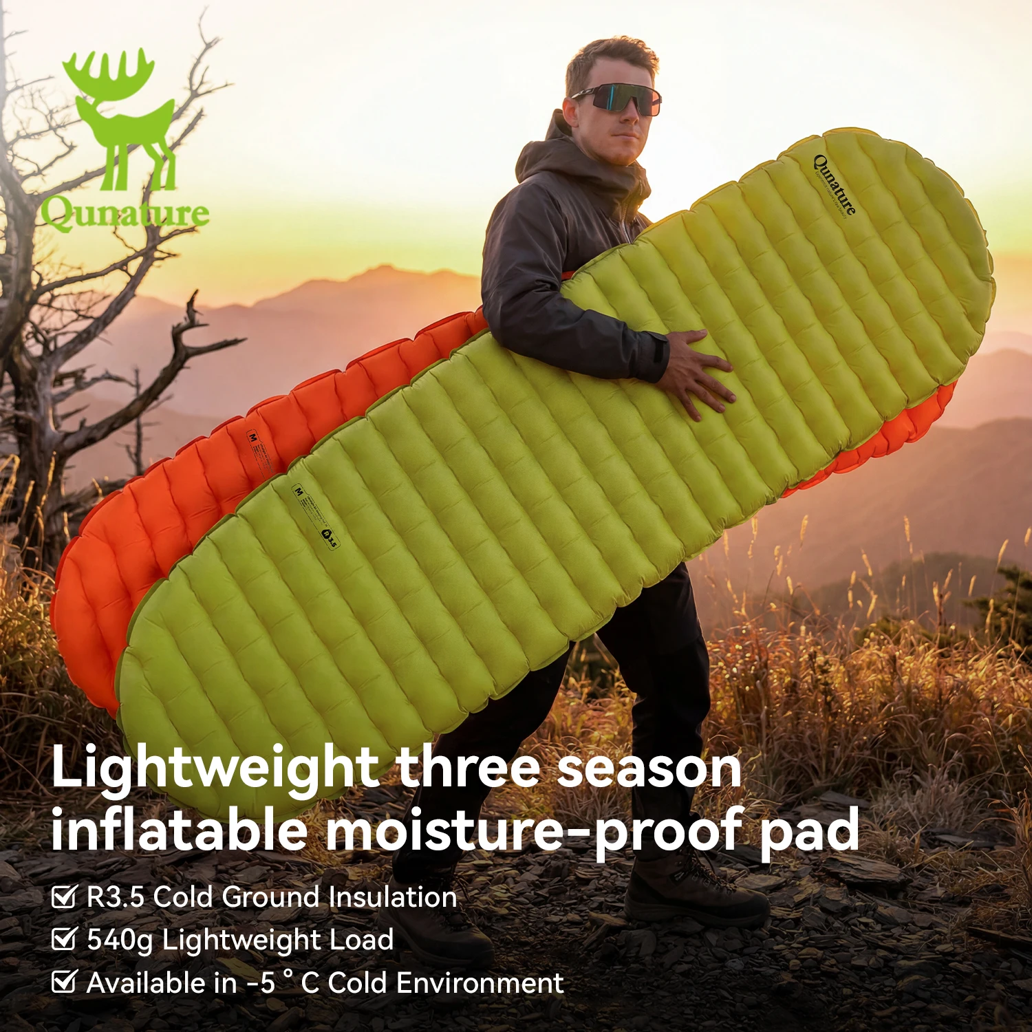 Qunature Outdoor Inflatable Sleeping Pad Ultralight 3Season Camping Mat Waterproof Air Mattress Hiking Tent Foldable Cushion Bed
Qunature Outdoor Inflatable Sleeping Pad Ultralight 3Season Camping Mat Waterproof Air Mattress Hiking Tent Foldable Cushion Bed