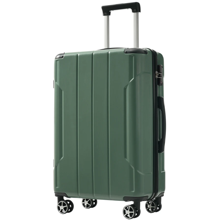 Hardshell luggage for travel, ABS material, green color, lightweight and durable with double wheels and expandable 24-inch chec
Hardshell luggage for travel, ABS material, green color, lightweight and durable with double wheels and expandable 24-inch chec