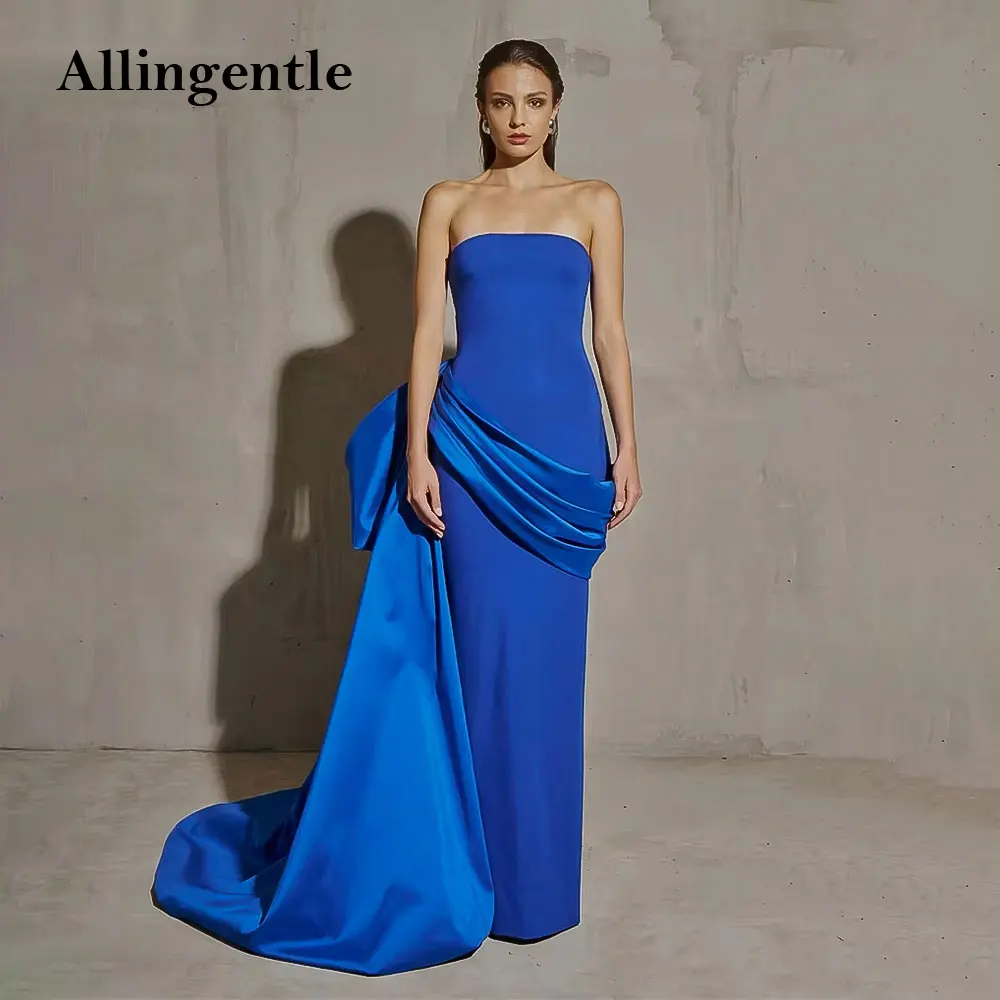 Elegant Royal Blue Strapless Prom Dress with Pleated Overskirt Women Mermaid Evening Dress Saudi Formal Wedding Gowns Customized
Elegant Royal Blue Strapless Prom Dress with Pleated Overskirt Women Mermaid Evening Dress Saudi Formal Wedding Gowns Customized