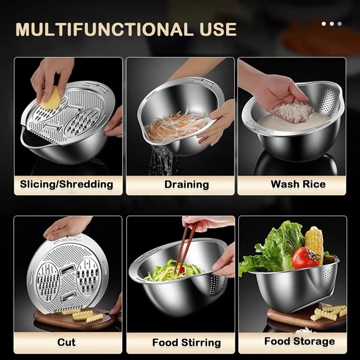 Ситечко для мойки риса с теркой, для чистки киноа, фруктов, овощей, фасоли, универсальный кухонный инструмент
Ситечко для мойки риса с теркой, для чистки киноа, фруктов, овощей, фасоли, универсальный кухонный инструмент