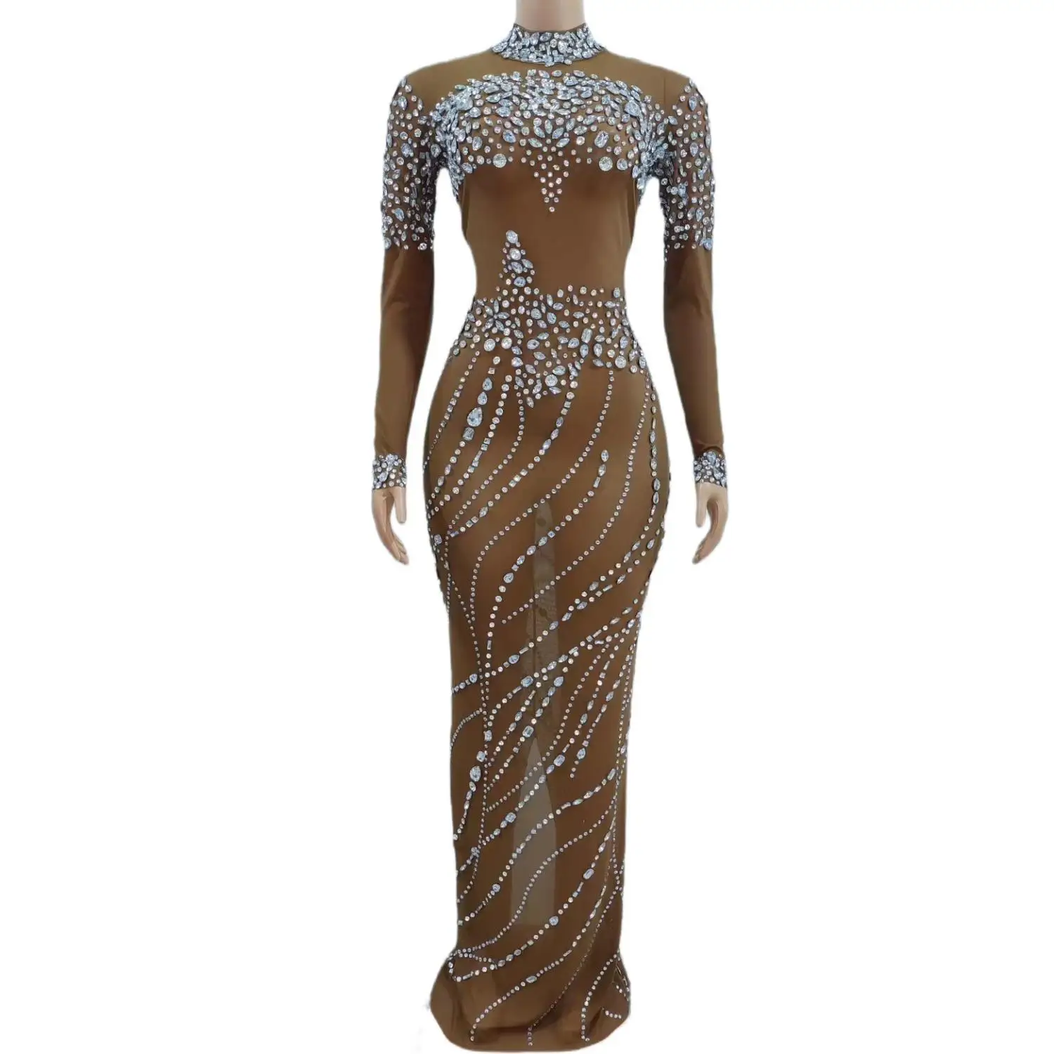 Women's Sexy Party Banquet Evening Dress Sparkly Rhinestone Long Dress Nightclub Party Singer Stage Costume Festival Clothing
Women's Sexy Party Banquet Evening Dress Sparkly Rhinestone Long Dress Nightclub Party Singer Stage Costume Festival Clothing
