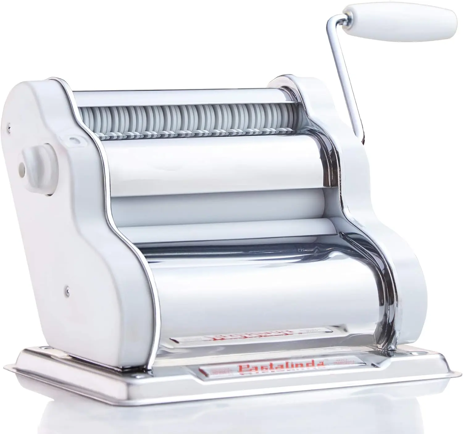 Classic 200 Pasta Maker Machine, 20 cm Wide Rollers, 9 Thickness Positions, 2 Cutting Positions, Stainless Steel. Includes Reinf
Classic 200 Pasta Maker Machine, 20 cm Wide Rollers, 9 Thickness Positions, 2 Cutting Positions, Stainless Steel. Includes Reinf