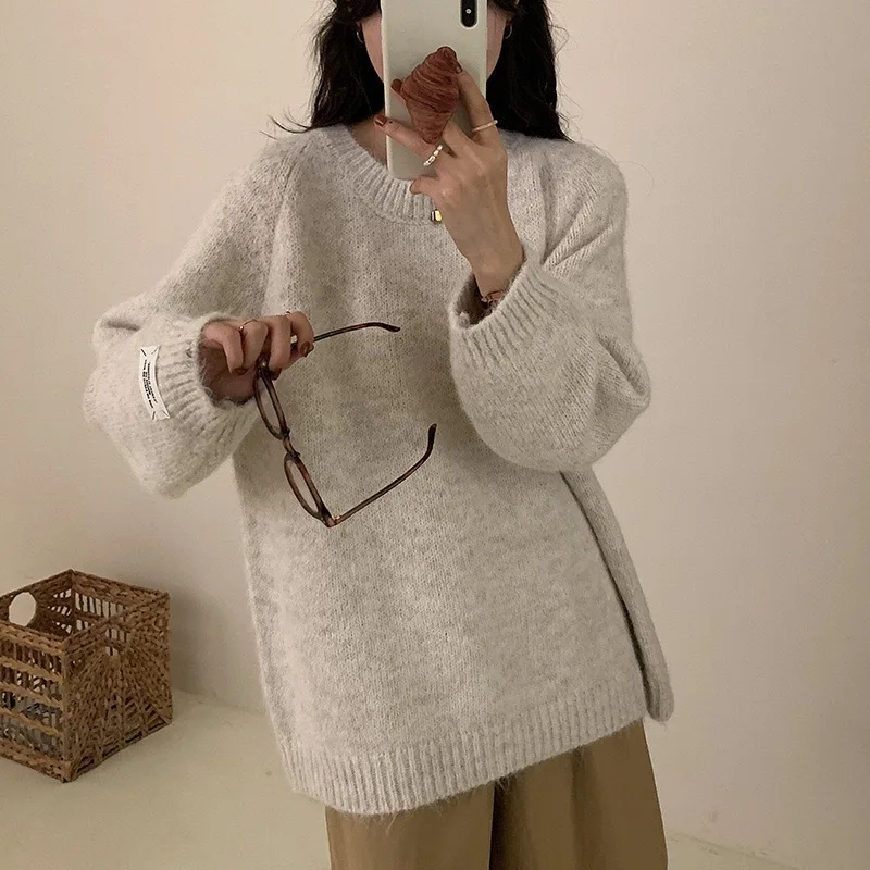 Loose Fit Autumn Winter New Arrival Korean Style Fashion Top Soft Cozy Lazy Style Gentle Women's Knitted Sweater round Neck
Loose Fit Autumn Winter New Arrival Korean Style Fashion Top Soft Cozy Lazy Style Gentle Women's Knitted Sweater round Neck