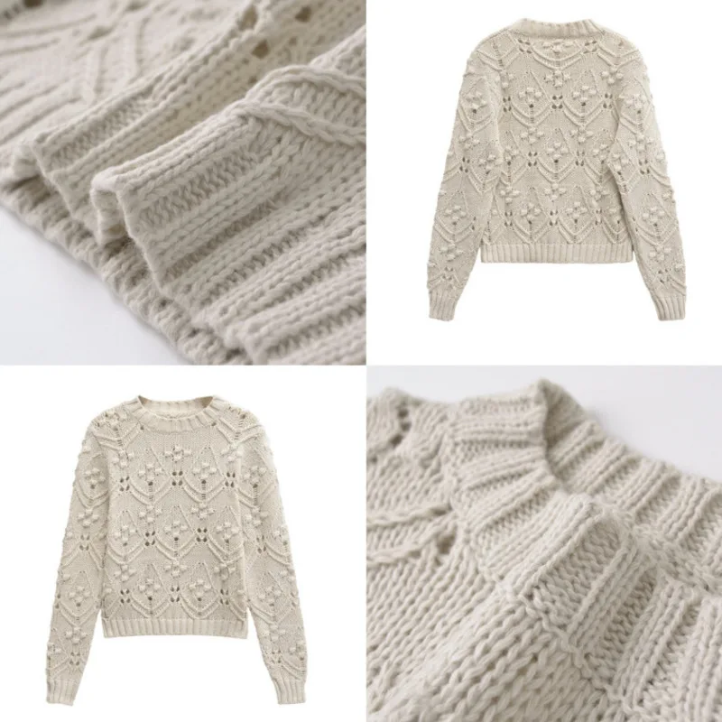 3D Flower Hollow Knitted Sweater Women Autumn Winter Korean Europe American Montage Casual Ball Knitted Sweater O-neck Top New
3D Flower Hollow Knitted Sweater Women Autumn Winter Korean Europe American Montage Casual Ball Knitted Sweater O-neck Top New