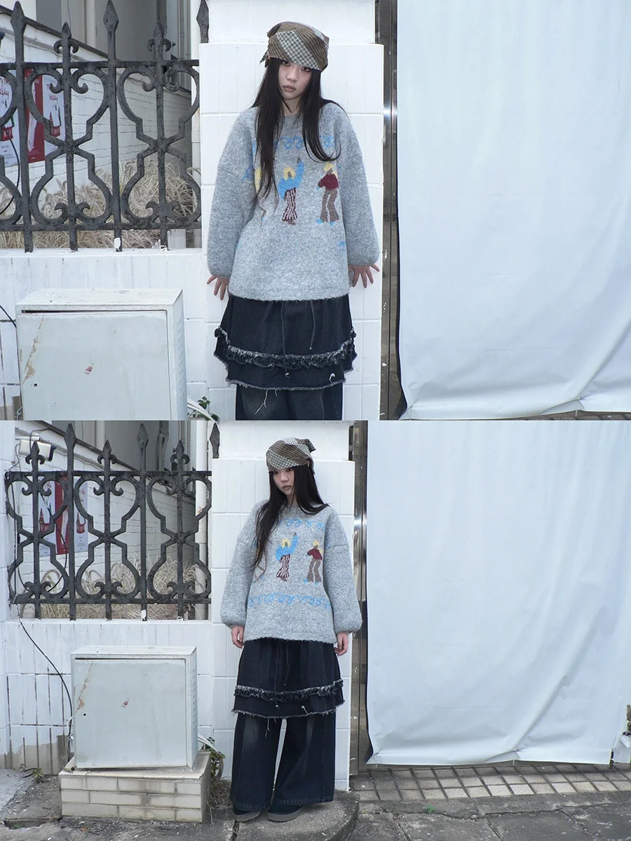 Женский комфортный свободный вязаный свитер Angproject с круглым вырезом, пуловер с принтом, зимний повседневный топ с длинными рукавами
Женский комфортный свободный вязаный свитер Angproject с круглым вырезом, пуловер с принтом, зимний повседневный топ с длинными рукавами