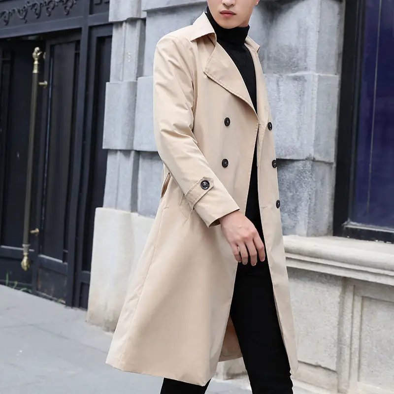 Fashion Men's woolen Coats Solid Color Single Breasted Lapel Long Coat Jacket Casual Overcoat Casual Trench Spring and Autumn
Fashion Men's woolen Coats Solid Color Single Breasted Lapel Long Coat Jacket Casual Overcoat Casual Trench Spring and Autumn