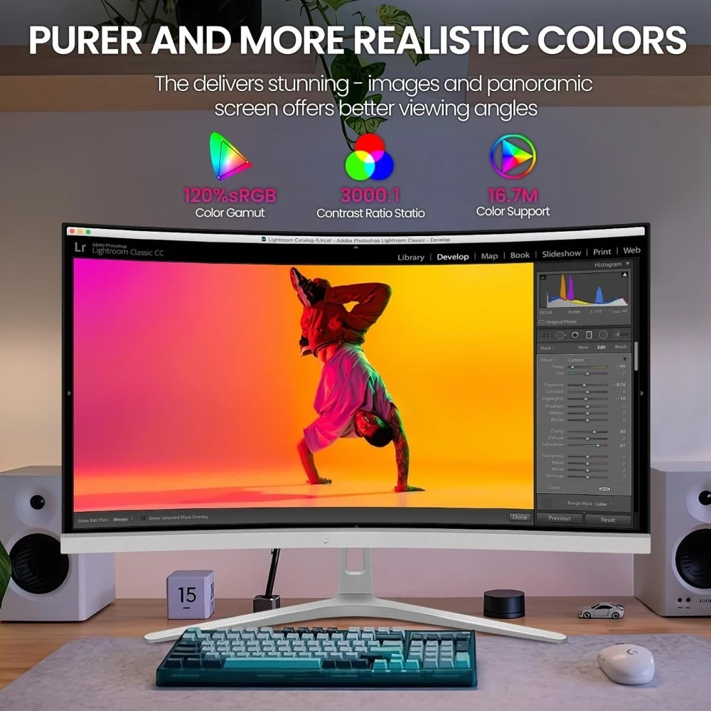 Curved White 27 Inch Full HD 1920x1080P VA Monitor 1800R 100Hz Frameless Gaming(VGA, HDMI)
Curved White 27 Inch Full HD 1920x1080P VA Monitor 1800R 100Hz Frameless Gaming(VGA, HDMI)