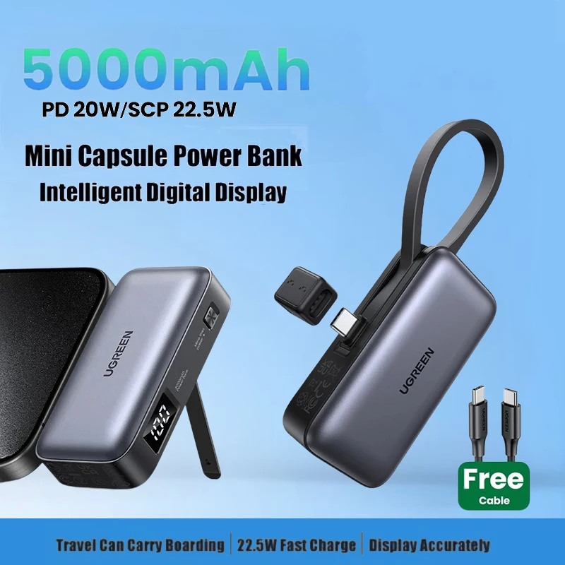 5000mAh Mini Portable Power Bank 22.5W Fast Charging High Quality LED display Power Bank for iPhone 15 Pro Max
5000mAh Mini Portable Power Bank 22.5W Fast Charging High Quality LED display Power Bank for iPhone 15 Pro Max
