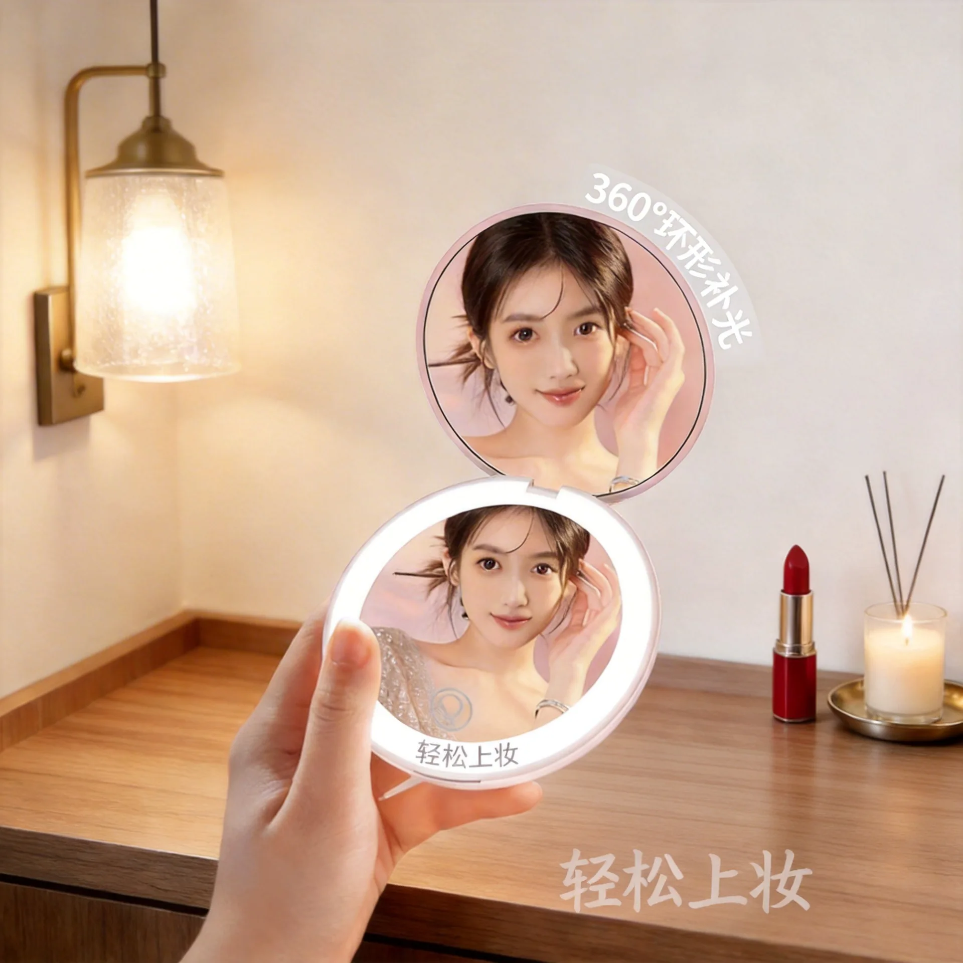 Cross-border vanity enlarged battery folding portable lED vanity mirror with lamp gift compact handheld vanity mirror
Cross-border vanity enlarged battery folding portable lED vanity mirror with lamp gift compact handheld vanity mirror