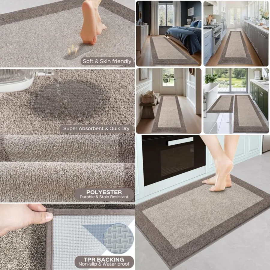 Machine Washable Kitchen Rug, Non Slip Kitchen Mat for Floor, Absorbent Entrance Throw Rug for Bedroom, Hallway, Bathroom, Door
Machine Washable Kitchen Rug, Non Slip Kitchen Mat for Floor, Absorbent Entrance Throw Rug for Bedroom, Hallway, Bathroom, Door