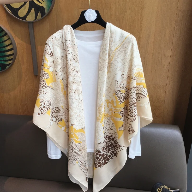 Oversized Beige Floral Tourism Sun Protection Shading Cotton Linen Scarf For Women Silk Scarf Large Square Scarf Shawl Dual-Use
Oversized Beige Floral Tourism Sun Protection Shading Cotton Linen Scarf For Women Silk Scarf Large Square Scarf Shawl Dual-Use